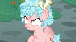 Size: 1280x720 | Tagged: safe, derpibooru import, screencap, cozy glow, pegasus, pony, school raze, angry, buzzing wings, cozy glow is best facemaker, cozy glow is not amused, female, filly, foal, pure evil, scowl, solo