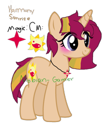 Size: 1071x1288 | Tagged: safe, artist:meimisuki, artist:mobian-gamer, derpibooru import, oc, oc:harmony sunrise, base used, cutie mark, magical lesbian spawn, next generation, offspring, parent:sunset shimmer, parent:twilight sparkle, parents:sunsetsparkle, simple background, transparent background