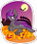 Size: 3000x3545 | Tagged: safe, artist:up1ter, derpibooru import, oc, oc:platinum wing, bat pony, pony, bat pony oc, commission, frog (hoof), full moon, halloween, holiday, jack-o-lantern, moon, pumpkin, simple background, solo, transparent background, underhoof, ych result