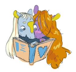 Size: 540x512 | Tagged: safe, artist:let-the-rainbow-remind-us, derpibooru import, autumn skye, pony, g3, autumn crisp, female, lesbian, shipping, simple background, skyecrisp, transparent background