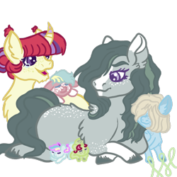 Size: 600x600 | Tagged: safe, artist:cringequeen-universe, derpibooru import, marble pie, oc, oc:blue marbles, oc:galaxia, oc:rubeous apple, oc:wind-blade, earth pony, pony, unicorn, aunt and nephew, baby, baby pony, chest fluff, colt, curved horn, family, female, filly, freckles, hair over eyes, hair over one eye, horn, lesbian, magical lesbian spawn, male, marblemoon, mare, offspring, parent:big macintosh, parent:limestone pie, parent:marble pie, parent:moondancer, parent:zephyr breeze, parents:marblemac, parents:marblemoon, parents:zephyrstone, shipping, simple background, socks (coat marking), step-mother, transparent background, unshorn fetlocks