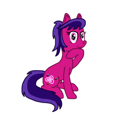 Size: 2000x2000 | Tagged: safe, artist:smannawarp, derpibooru import, oc, oc only, oc:roseberry, earth pony, pony, 2019 community collab, derpibooru community collaboration, looking at you, ponytail, simple background, sitting, solo, transparent background