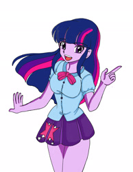 Size: 1700x2186 | Tagged: safe, artist:arthurwolf, derpibooru import, twilight sparkle, equestria girls, anime, female, simple background, solo, white background