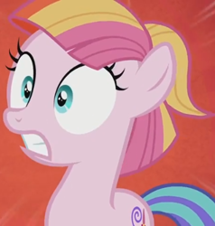 Size: 378x397 | Tagged: safe, derpibooru import, screencap, toola roola, earth pony, pony, fame and misfortune, season 7, cropped, female, filly, shocked