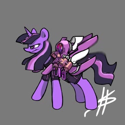 Size: 1280x1280 | Tagged: safe, artist:pencilbrony, derpibooru import, twilight sparkle, pony, armor, engine, rocket, solo