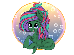 Size: 1600x1200 | Tagged: safe, artist:silversthreads, derpibooru import, oc, oc only, oc:seajade, original species, bubble, closed species, female, mare, oceanpony, simple background, solo, transparent background