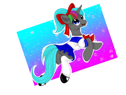 Size: 1600x1200 | Tagged: safe, artist:silversthreads, derpibooru import, oc, oc only, oc:diamond sharp, pony, unicorn, clothes, female, mare, school uniform, schoolgirl, simple background, solo, transparent background