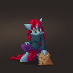 Size: 2500x2500 | Tagged: safe, artist:coldtrail, derpibooru import, oc, oc only, anthro, unguligrade anthro, anthro oc, backpack, clothes, female, mare, solo