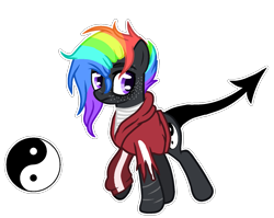 Size: 1559x1244 | Tagged: safe, artist:antiwalkercassie, derpibooru import, oc, oc:malec, earth pony, pony, augmented tail, clothes, hoodie, male, rainbow hair, simple background, solo, stallion, transparent background