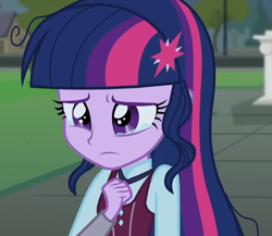 Size: 829x720 | Tagged: safe, derpibooru import, screencap, sci-twi, twilight sparkle, equestria girls, friendship games, clothes, cropped, crying, crystal prep academy uniform, female, school uniform