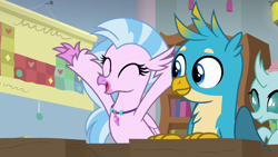 Size: 1280x720 | Tagged: safe, derpibooru import, screencap, gallus, ocellus, silverstream, a rockhoof and a hard place