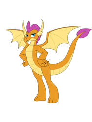 Size: 1200x1600 | Tagged: safe, artist:lurking tyger, derpibooru import, smolder, dragon, dragoness, female, older, older smolder, simple background, smiling, solo, white background