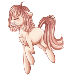 Size: 1280x1344 | Tagged: safe, artist:sketchyhowl, derpibooru import, oc, oc:akari, earth pony, pony, female, flower, mare, simple background, solo, transparent background