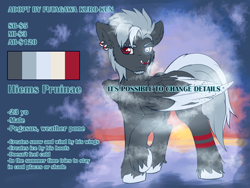 Size: 2000x1500 | Tagged: safe, artist:fkk, derpibooru import, oc, pegasus, pony, adoptable, advertisement, auction, male, solo, stallion, wings