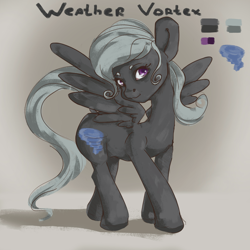 Size: 3840x3840 | Tagged: safe, artist:twilightsquare, derpibooru import, oc, oc only, oc:weather vortex, pegasus, pony, design, female, solo