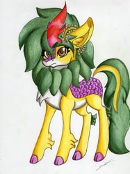 Size: 2451x3281 | Tagged: safe, artist:luxiwind, derpibooru import, oc, oc:echo earth, kirin, female, kirin oc, solo, traditional art