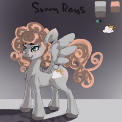 Size: 1280x1280 | Tagged: safe, artist:twilightsquare, derpibooru import, oc, oc only, oc:sunny rays, pegasus, pony, design, female, solo