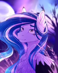 Size: 800x1000 | Tagged: safe, artist:kseniyart, derpibooru import, oc, oc:marie pixel, pegasus, pony, bust, female, mare, night, portrait, solo