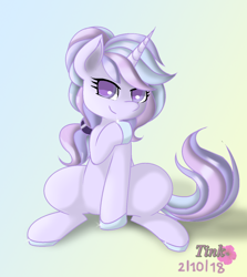 Size: 1204x1348 | Tagged: safe, artist:pencil bolt, derpibooru import, oc, pony, unicorn, female, looking at you, sitting, smiling