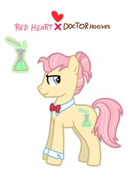 Size: 768x1024 | Tagged: safe, artist:kittystar614, derpibooru import, oc, earth pony, pony, cuffs (clothes), erlenmeyer flask, offspring, parent:doctor whooves, parent:nurse redheart, simple background, solo, white background