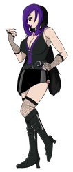 Size: 462x1089 | Tagged: safe, artist:pagecartoons, derpibooru import, oc, oc only, oc:burning passion, oc:mythic requiem, human, siren, equestria girls, armpits, barely pony related, breasts, cleavage, commission, gothic, rule 63, sirenified, species swap