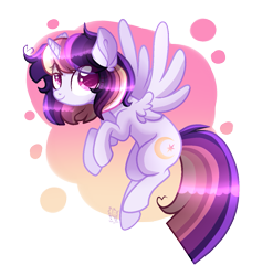 Size: 1147x1159 | Tagged: safe, artist:sugaryicecreammlp, derpibooru import, oc, oc only, oc:celestial moon, alicorn, pony, alicorn oc, female, magical lesbian spawn, mare, offspring, parent:rainbow dash, parent:twilight sparkle, parents:twidash, solo