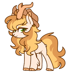 Size: 1212x1288 | Tagged: safe, artist:unicorn-mutual, derpibooru import, oc, hybrid, kirin, hat, interspecies offspring, magical lesbian spawn, male, offspring, parent:applejack, parent:autumn blaze, parents:autumnjack, simple background, solo, transparent background