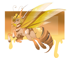 Size: 4869x3806 | Tagged: safe, artist:holoriot, derpibooru import, oc, original species, adoptable, female, monster mare, solo, tongue out, wasp pony