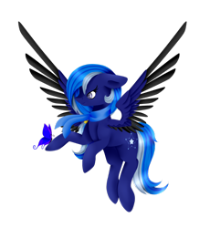 Size: 1024x1113 | Tagged: safe, artist:absolitedisaster08, derpibooru import, oc, oc:midnight sketch, butterfly, pegasus, pony, female, mare, simple background, solo, transparent background