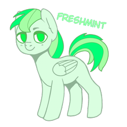 Size: 700x700 | Tagged: safe, artist:musegi, derpibooru import, oc, oc only, oc:freshmint, pegasus, pony, colt, cute, green, innocent, male, simple background, smiling, standing, transparent, transparent background