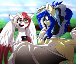 Size: 1553x1303 | Tagged: safe, artist:ggchristian, derpibooru import, oc, oc only, oc:eclipse blaze, oc:shoto todoroki, pegasus, pony, bat wings, female, male, mare, paws, ring, stallion, wedding ring, wings