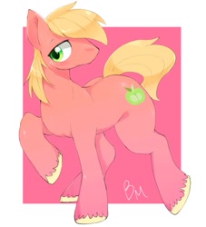 Size: 931x1024 | Tagged: safe, artist:91o42, derpibooru import, big macintosh, earth pony, pony, male, missing accessory, simple background, solo, stallion, unshorn fetlocks