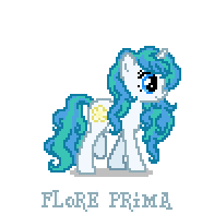 Size: 196x196 | Tagged: safe, artist:misno26, derpibooru import, oc, oc only, oc:flora prima, pony, unicorn, cute, female, flower, french, frenchy-ponies, mare, pixel art, solo, text, walking