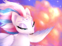 Size: 1280x949 | Tagged: safe, artist:dragonae, derpibooru import, star catcher, pegasus, pony, dancing in the clouds, g3, blatant lies in the description, eyeshadow, female, flying, g3 to g4, generation leap, lidded eyes, lipstick, makeup, mare, scene interpretation, solo, stars, windswept mane