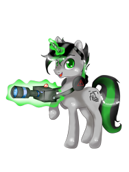 Size: 3120x4160 | Tagged: safe, artist:latia122, derpibooru import, oc, oc only, oc:spectrum line, pony, unicorn, 2019 community collab, camera, commission, derpibooru community collaboration, headphones, male, open mouth, raised hoof, simple background, solo, sunglasses, transparent background