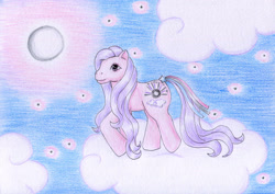 Size: 1280x906 | Tagged: safe, artist:normaleeinsane, derpibooru import, pony, g3, silver lining (g3), solo, traditional art