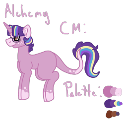 Size: 1600x1600 | Tagged: safe, artist:glamgoria-morose, derpibooru import, oc, oc only, oc:alchemy, pony, unicorn, glasses, parent:starlight glimmer, parent:sunburst, parent:twilight sparkle