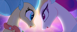 Size: 1920x808 | Tagged: safe, derpibooru import, screencap, princess skystar, queen novo, seapony (g4), my little pony: the movie, cute, duo, female, like mother like daughter, looking at each other, mare, mother and child, mother and daughter, one small thing, parent and child, profile, seaquestria, singing, underwater