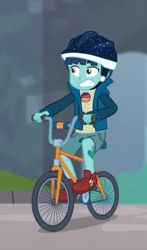 Size: 271x462 | Tagged: safe, derpibooru import, screencap, henry handle, manestrum, better together, equestria girls, super squad goals, background human, bike helmet, biker, clothes, cropped, helmet, legs, male, shocked, shoes, sneakers