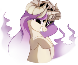 Size: 918x769 | Tagged: safe, artist:pepooni, derpibooru import, oc, oc only, oc:ebony bloodrose, pony, unicorn, buck legacy, female, looking at you, mare, purple eyes, purple hair, simple background, skull, solo, transparent background, transparent mane