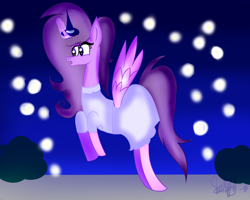 Size: 2000x1600 | Tagged: safe, artist:wonderschwifty, derpibooru import, oc, oc only, oc:wonder sparkle, firefly (insect), clothes, costume, dress, hat, night, nightmare night, solo, witch hat