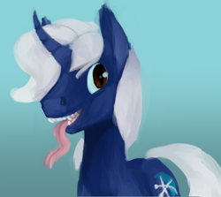 Size: 896x800 | Tagged: safe, artist:tempusfidgets, derpibooru import, oc, oc:duster, pony, unicorn, forked tongue, male, simple background, solo