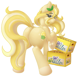 Size: 4300x4300 | Tagged: safe, artist:loviebeest, derpibooru import, oc, oc only, oc:radler, earth pony, pony, absurd resolution, beer, female, looking at you, looking back, looking back at you, mare, plot, radler, simple background, solo, transparent background