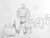 Size: 1280x965 | Tagged: safe, artist:tjpones, derpibooru import, pony, cauldron, cloak, clothes, cross, gravestone, graveyard, grayscale, halloween, holiday, jack-o-lantern, lineart, monochrome, moon, night, pumpkin, pumpkin head, simple background, skull, solo, spooky, traditional art