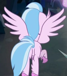 Size: 329x372 | Tagged: safe, derpibooru import, screencap, silverstream, classical hippogriff, hippogriff, what lies beneath, cropped, female, plot, solo, spread wings, wings