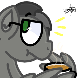 Size: 1000x1000 | Tagged: safe, artist:mranderzun, derpibooru import, oc, pony, coffee, coffee mug, detailed, light, male, mug, simple background, stallion, sunlight, white background, wings