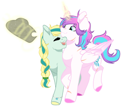 Size: 2128x1852 | Tagged: safe, artist:cornerverse, derpibooru import, princess flurry heart, oc, oc:lullaby, earth pony, pony, base used, canon x oc, colored hooves, female, lesbian, magical lesbian spawn, offspring, offspring shipping, older, older flurry heart, parent:applejack, parent:coloratura, parents:rarajack, scar, shipping, simple background, transparent background