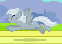 Size: 359x259 | Tagged: safe, derpibooru import, screencap, silverspeed, pegasus, pony, hurricane fluttershy, background pony, cropped, cute, eyes closed, female, flying, mare, solo