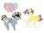 Size: 896x680 | Tagged: safe, artist:cornerverse, derpibooru import, oc, oc only, oc:painted sky, oc:teaspoon, earth pony, pegasus, pony, balloon, base used, cloud, floating, gay, letter, male, mouth hold, oc x oc, offspring, offspring shipping, parent:comet tail, parent:fluttershy, parent:silver spoon, parents:cometshy, shipping, simple background, transparent background