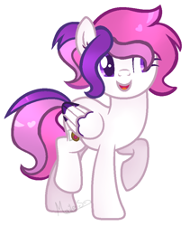 Size: 718x850 | Tagged: safe, artist:miss-maniaticart, derpibooru import, oc, oc only, oc:amethyst, pegasus, pony, female, mare, purple eyes, purple mane, solo, white coat